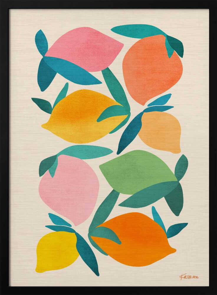 Wild Mango #2 Art Print UK — Abstract Vibrant Wall Art — Kitchen — Wall It All Prints