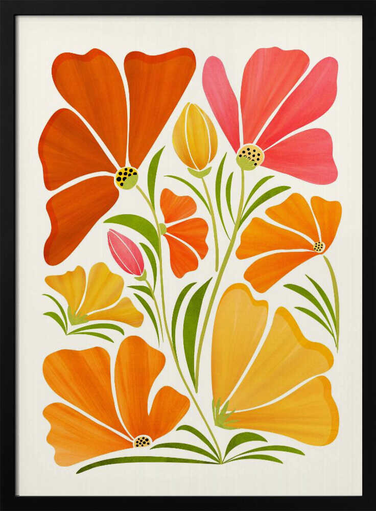 Spring Wildflowers Art Print UK — Botanical Fresh Wall Art — Living Room — Wall It All Prints