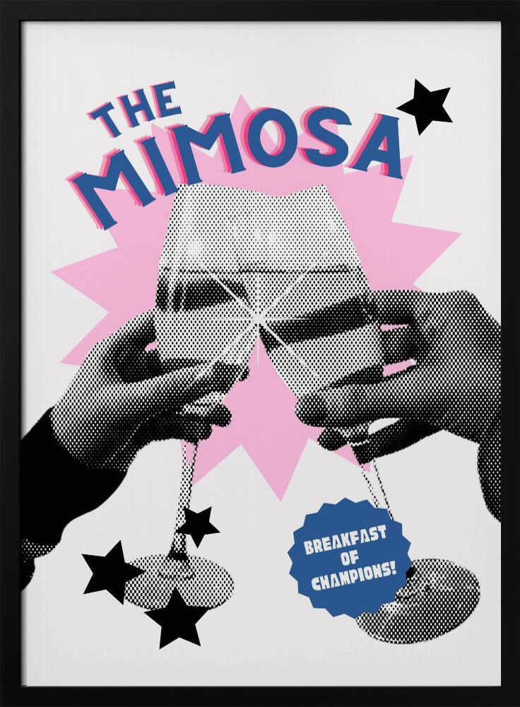 Cheers to Mimosas Art Print UK — Abstract Dark Wall Art — Kitchen — Wall It All Prints