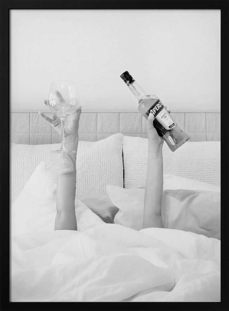 Morning Drink In Bed Art Print UK — Portrait Vibrant Wall Art — Bedroom — Wall It All Prints