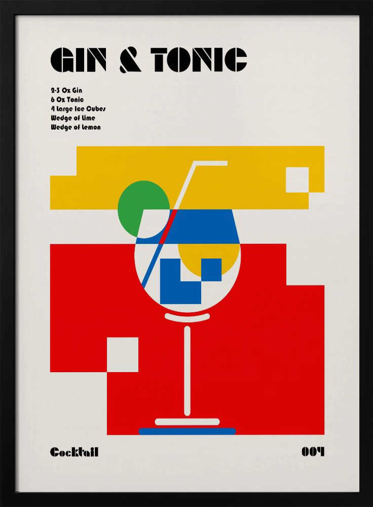 Modern Gin Tonic Art Print UK — Japanese Vibrant Wall Art — Kitchen — Wall It All Prints