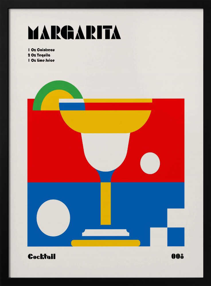 Geometric Margarita Cocktail Art Print UK — Japanese Vibrant Wall Art — Kitchen — Wall It All Prints