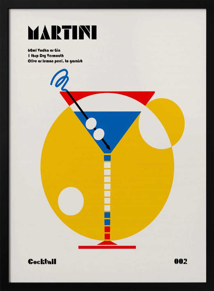 Retro Martini Cocktail Art Print UK — Japanese Vibrant Wall Art — Kitchen — Wall It All Prints