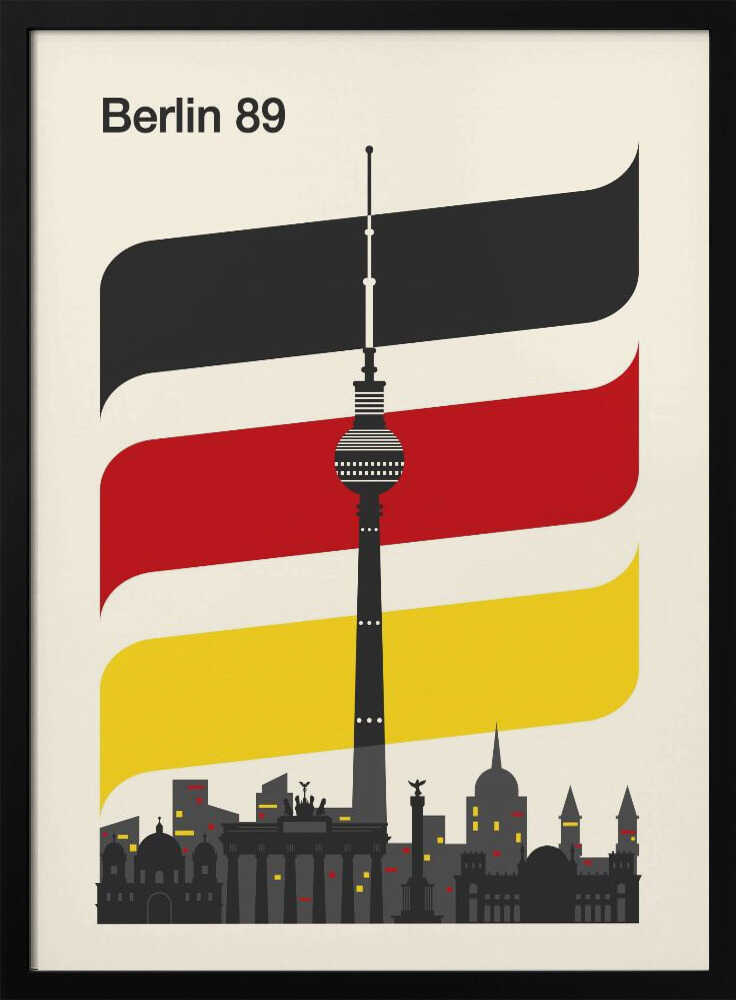 Berlin 89 German Skyline Art Print UK — Abstract Vibrant Wall Art — Living Room — Wall It All Prints