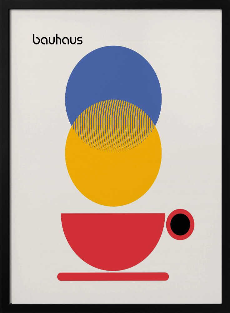 Bauhaus Coffee Circles Art Print UK — Abstract Vibrant Wall Art — Kitchen — Wall It All Prints