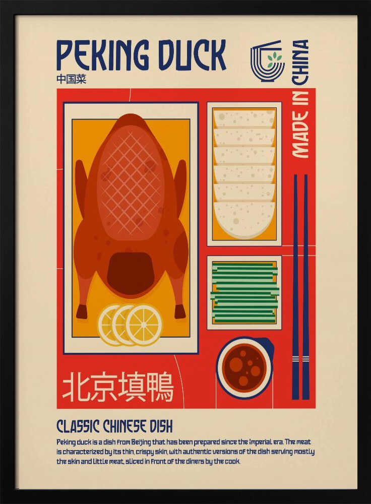 Classic Peking Duck Art Print UK — Japanese Vibrant Wall Art — Kitchen — Wall It All Prints