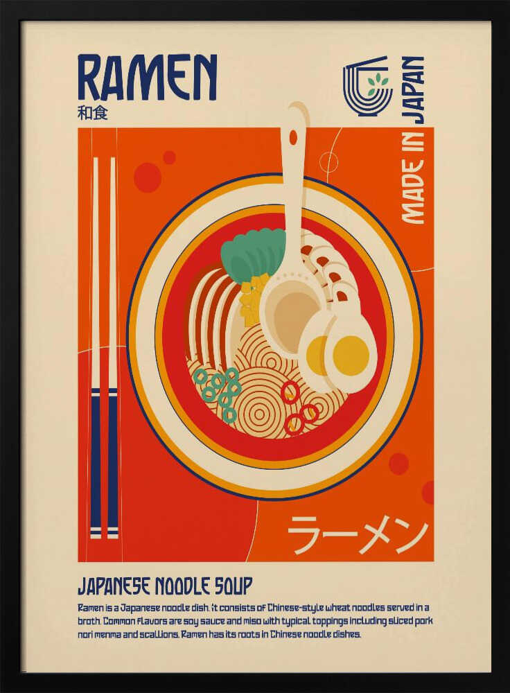 Classic Japanese Ramen Art Print UK — Japanese Vibrant Wall Art — Kitchen — Wall It All Prints