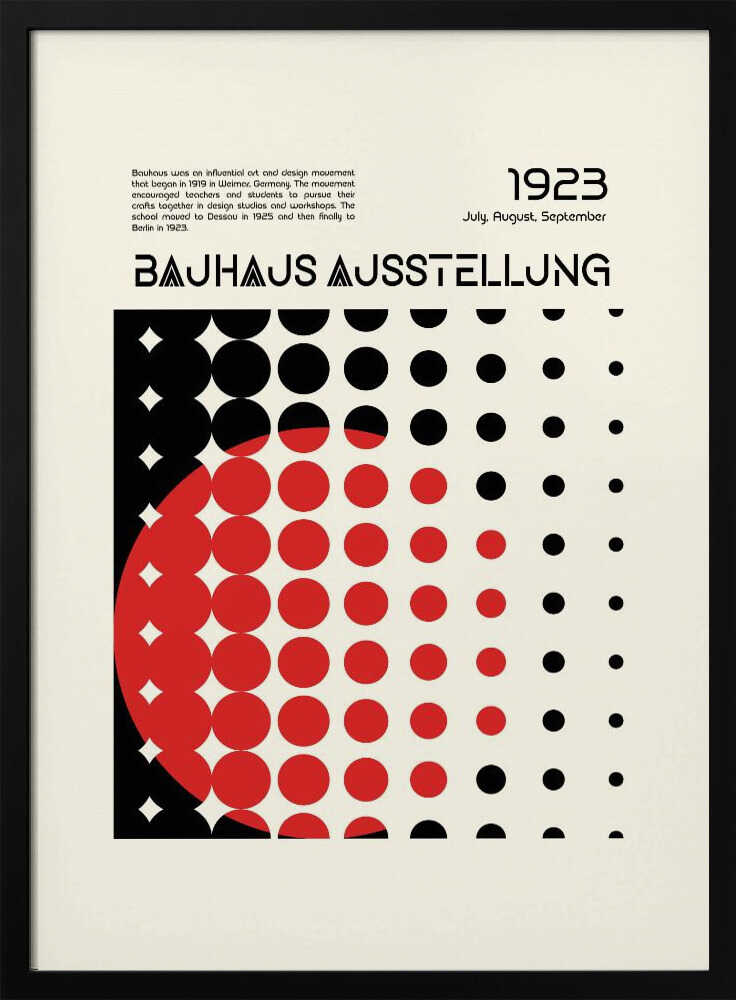 Bauhaus Red Dot Design Art Print UK — Abstract Vibrant Wall Art — Living Room — Wall It All Prints