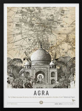 Vintage Taj Mahal Map Art Print UK — Abstract Vibrant Wall Art — Living Room — Wall It All Prints