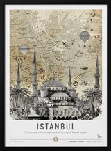 Istanbul Mosque Map Balloons Art Print UK — Abstract Vibrant Wall Art — Living Room — Wall It All Prints