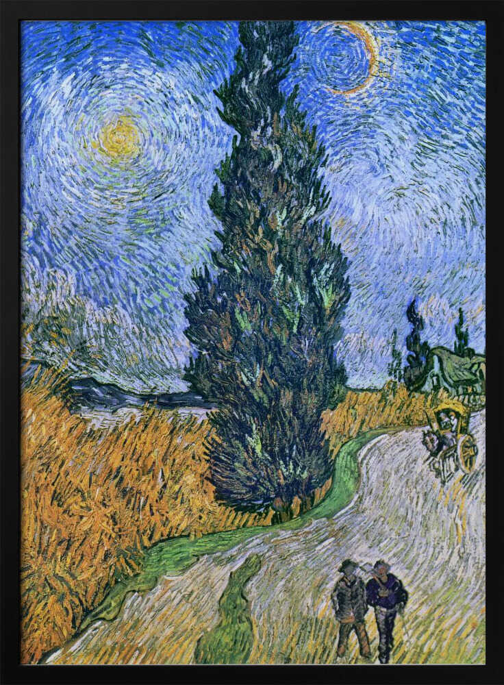 Vincent Van Gogh's Road With Cypress and Star 1890