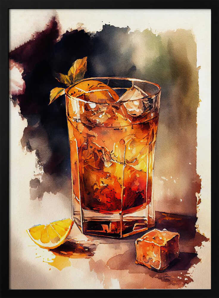 Refreshing Orange Cocktail Art Print UK — Japanese Vibrant Wall Art — Kitchen — Wall It All Prints