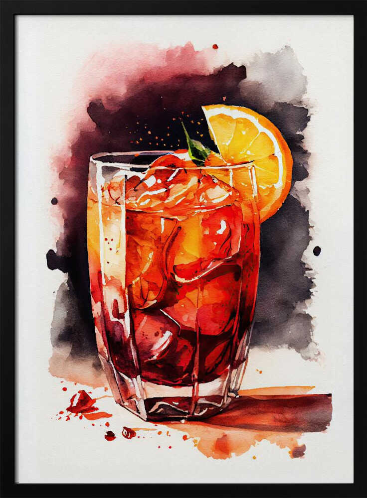 Refreshing Red Cocktail Art Print UK — Abstract Calm Wall Art — Kitchen — Wall It All Prints