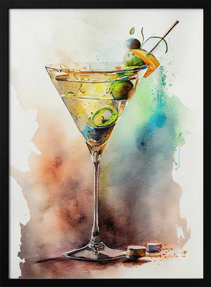 Vibrant Martini Painting Art Print UK — Abstract Vibrant Wall Art — Kitchen — Wall It All Prints