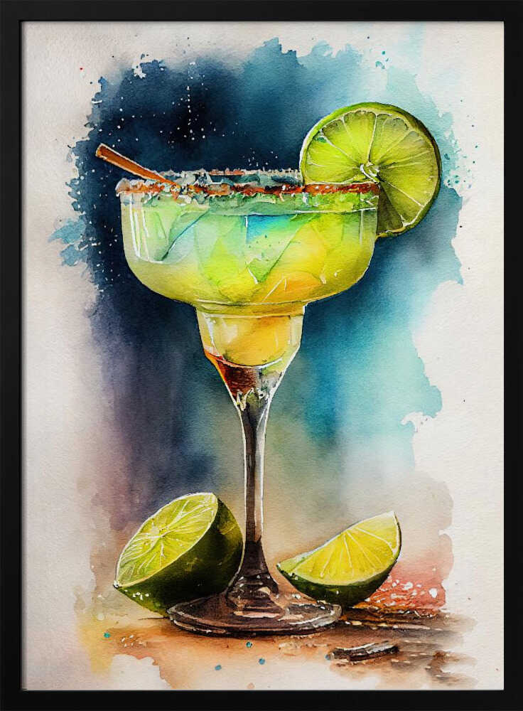 Vibrant Watercolor Margarita Art Print UK — Abstract Vibrant Wall Art — Kitchen — Wall It All Prints