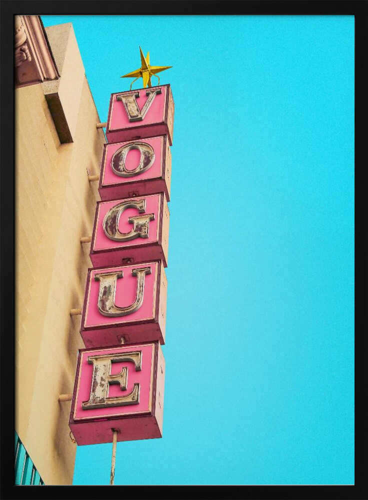Vogue Theatre Sign in Hollywood Art Print UK — Vintage Vibrant Wall Art — Living Room — Wall It All Prints