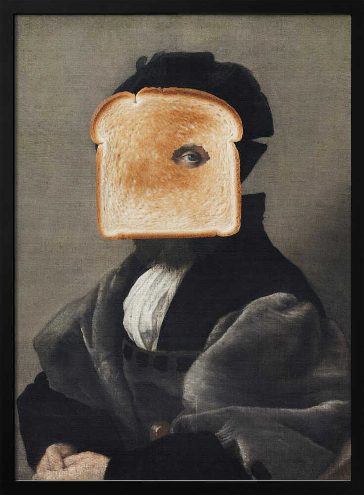 Surreal Toast Portrait Art Print UK — Portrait Minimal Wall Art — Kitchen — Wall It All Prints