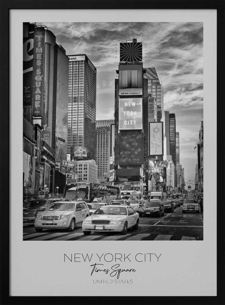 New York Times Square Art Print UK — Vintage Dark Wall Art — Living Room — Wall It All Prints