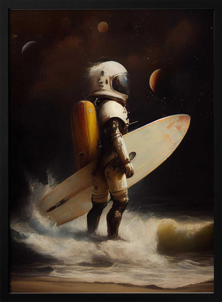 My Space Surfing Day Art Print UK — Portrait Vibrant Wall Art — Bathroom — Wall It All Prints