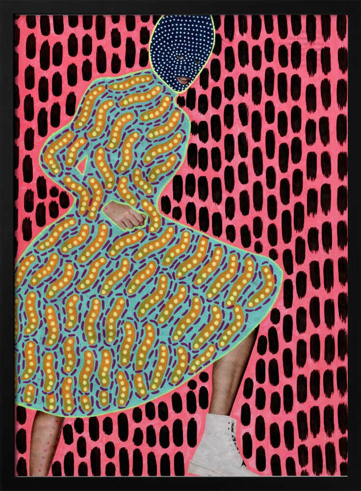 Vibrant Masked Woman Art Print UK — Abstract Vibrant Wall Art — Living Room — Wall It All Prints