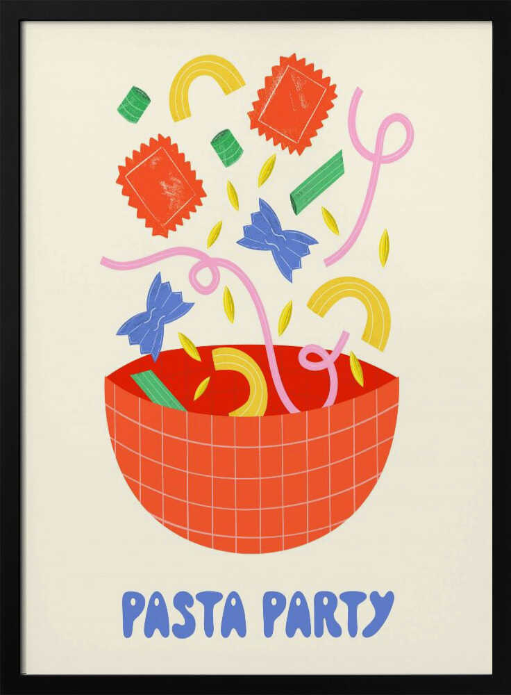 Pasta Party Art Print UK — Abstract Vibrant Wall Art — Kitchen — Wall It All Prints