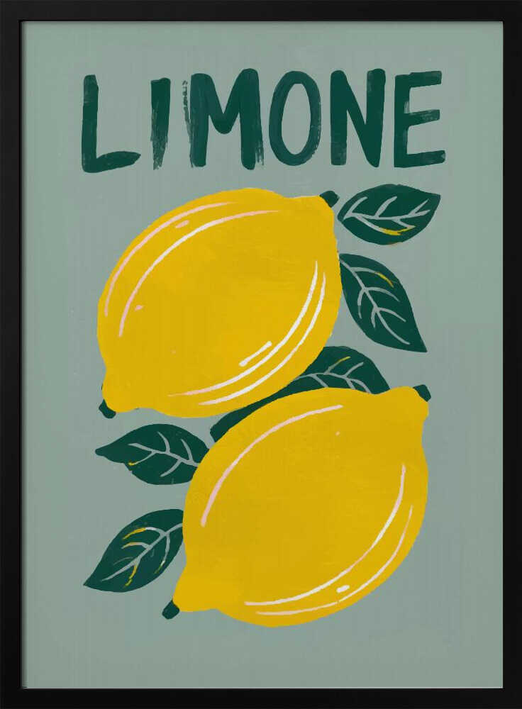 Zesty Limone Lemons Art Print UK — Abstract Vibrant Wall Art — Kitchen — Wall It All Prints