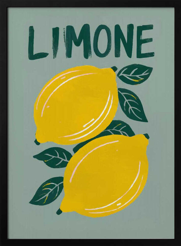 Zesty Limone Lemons Art Print UK — Abstract Vibrant Wall Art — Kitchen — Wall It All Prints