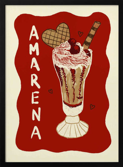 Amarena Cherry Sundae Art Print UK — Japanese Vibrant Wall Art — Kitchen — Wall It All Prints