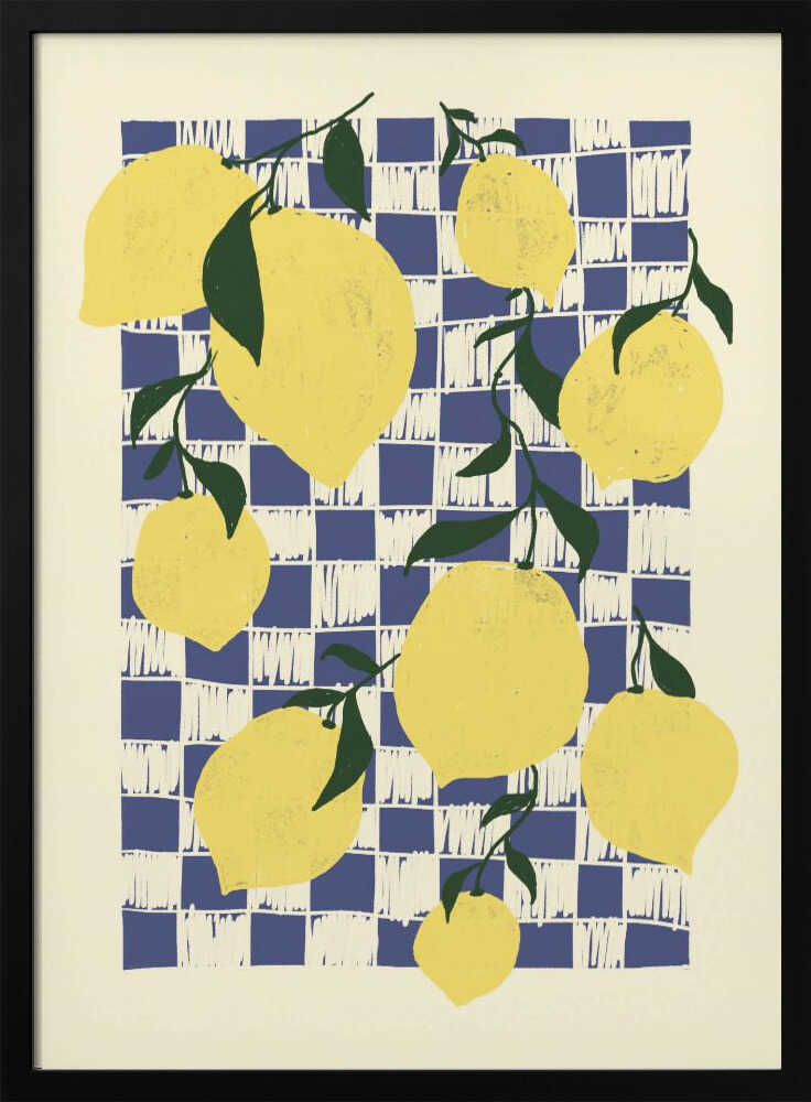 Fresh Lemons Checkerboard