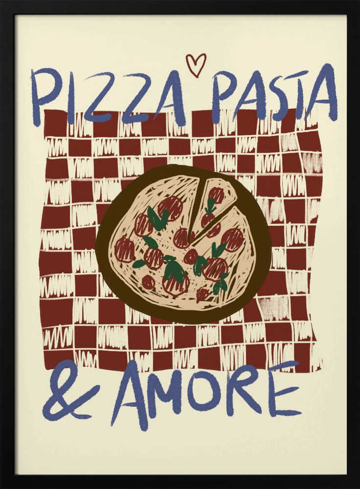 Pizza Pasta Amore Art Print UK — Abstract Minimal Wall Art — Kitchen — Wall It All Prints