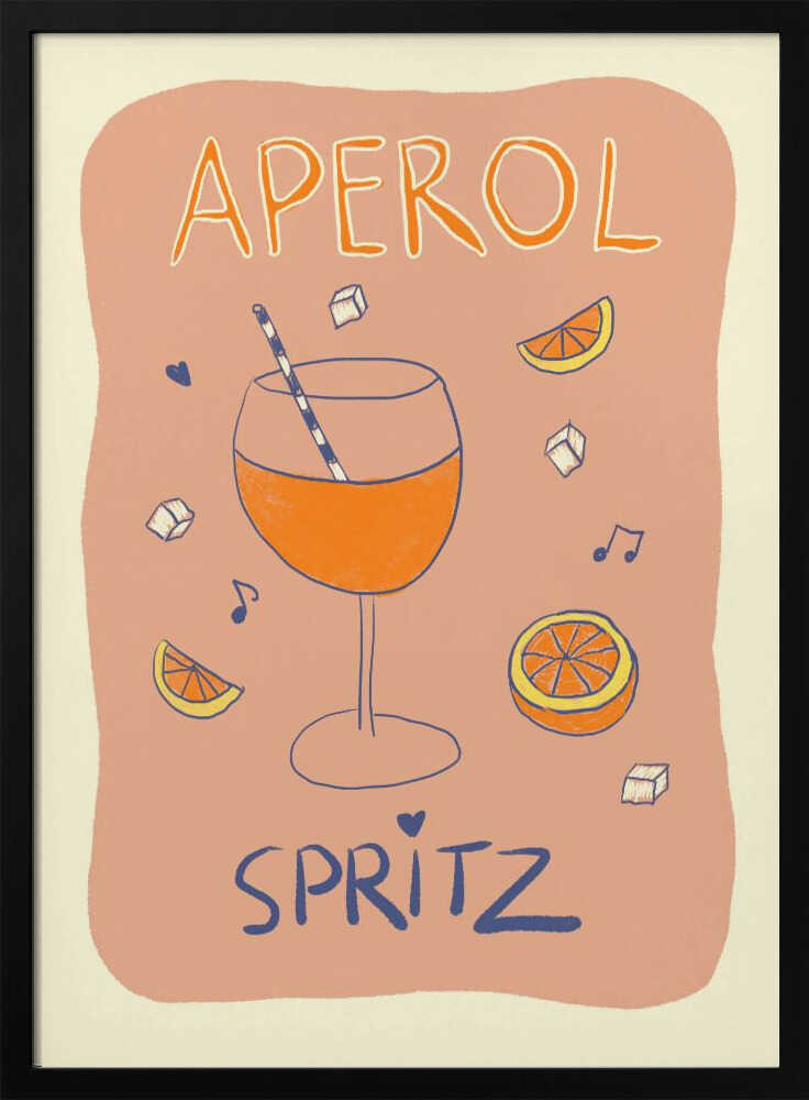 Refreshing Aperol Spritz Art Print UK — Abstract Vibrant Wall Art — Kitchen — Wall It All Prints