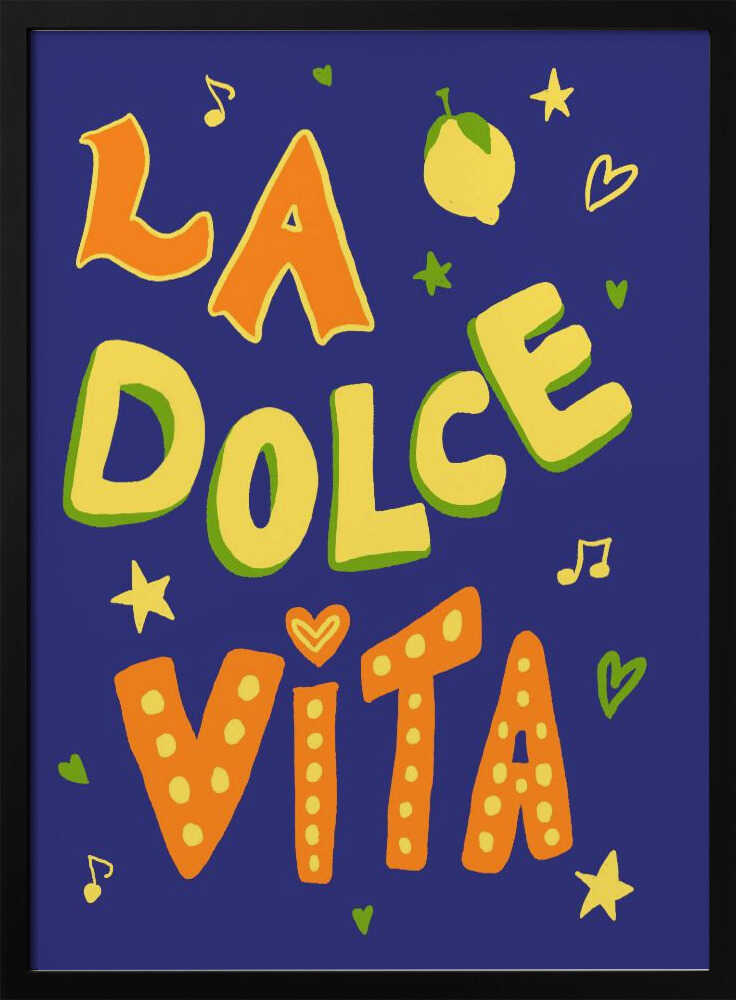 La Dolce Vita Lemon Art Print UK — Abstract Dark Wall Art — Living Room — Wall It All Prints