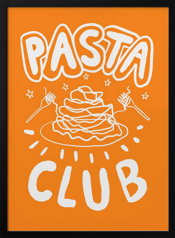 Pasta Club Illustration Art Print UK — Abstract Vibrant Wall Art — Kitchen — Wall It All Prints