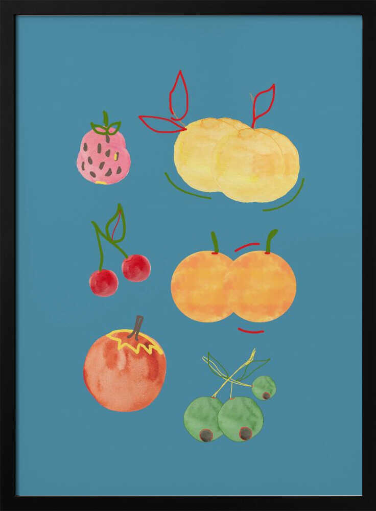 Vibrant Summer Fruits Art Print UK — Abstract Vibrant Wall Art — Kitchen — Wall It All Prints