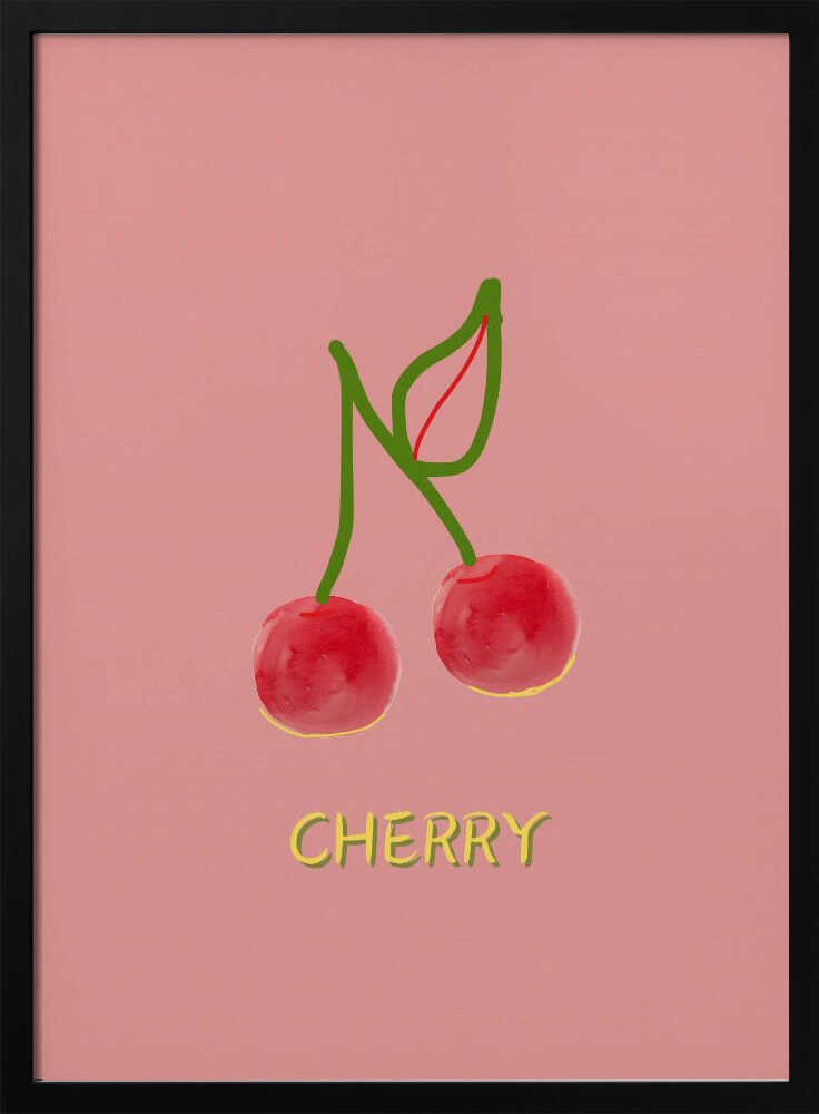 Sweet Red Cherries Art Print UK — Abstract Vibrant Wall Art — Kitchen — Wall It All Prints
