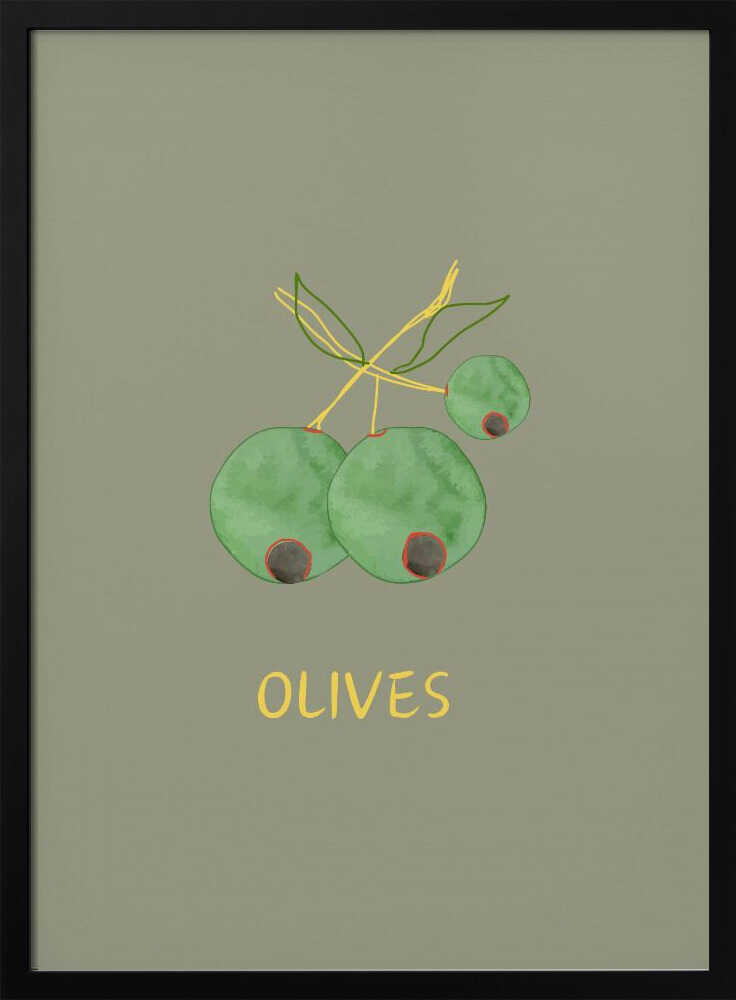 Mediterranean Green Olives Art Print UK — Abstract Vibrant Wall Art — Kitchen — Wall It All Prints