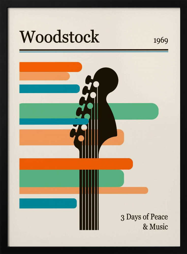 Woodstock Guitar Festival Art Print UK — Abstract Vibrant Wall Art — Living Room — Wall It All Prints