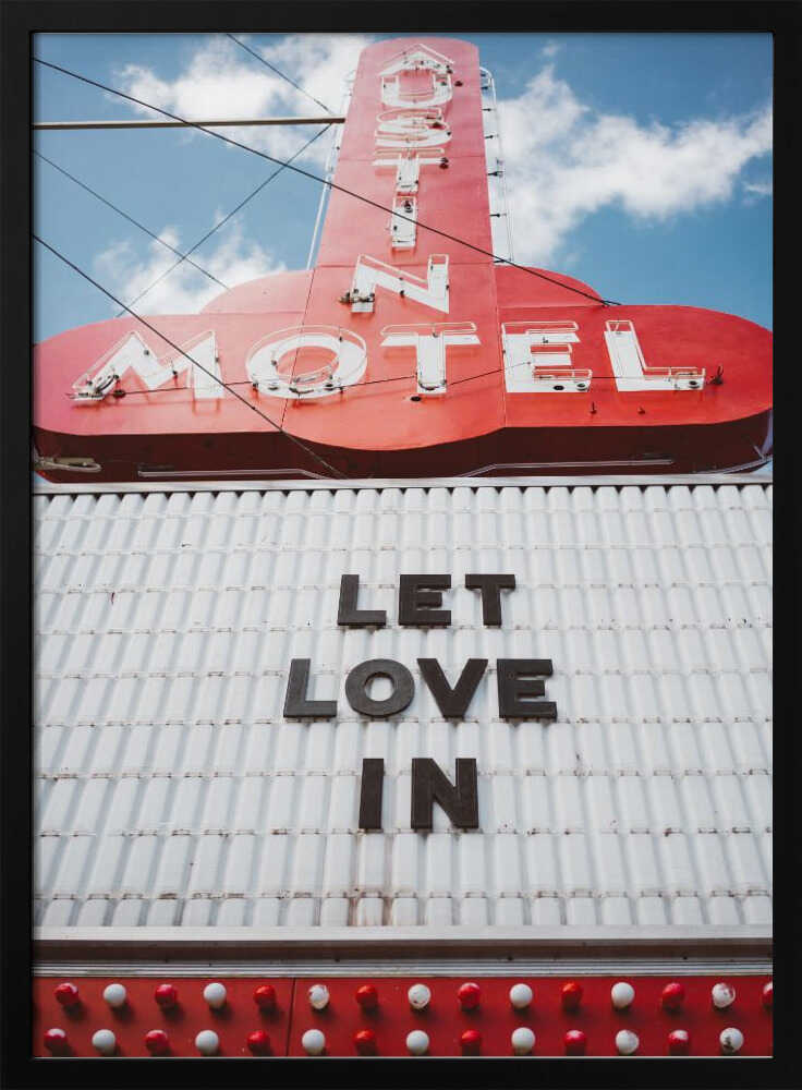 Retro Motel Love Sign Art Print UK — Portrait Vibrant Wall Art — Living Room — Wall It All Prints