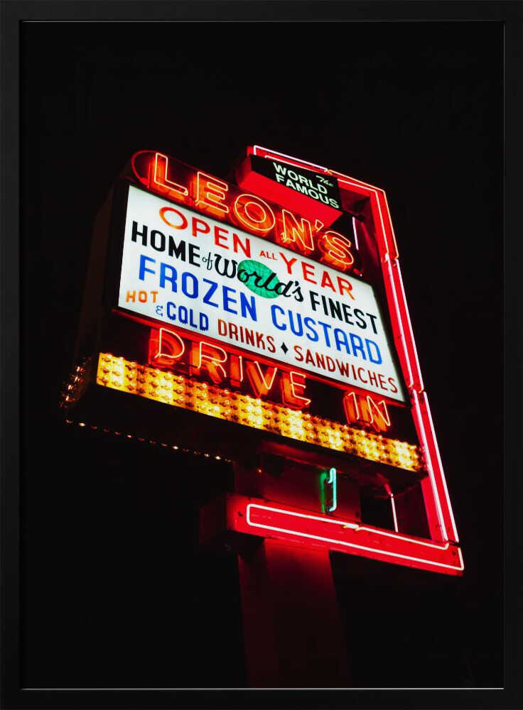 Retro Neon Drive In Art Print UK — Japanese Vibrant Wall Art — Living Room — Wall It All Prints