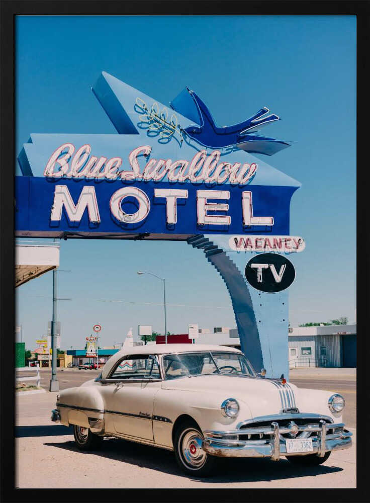 Route 66 Motel Classic Art Print UK — Portrait Vibrant Wall Art — Living Room — Wall It All Prints