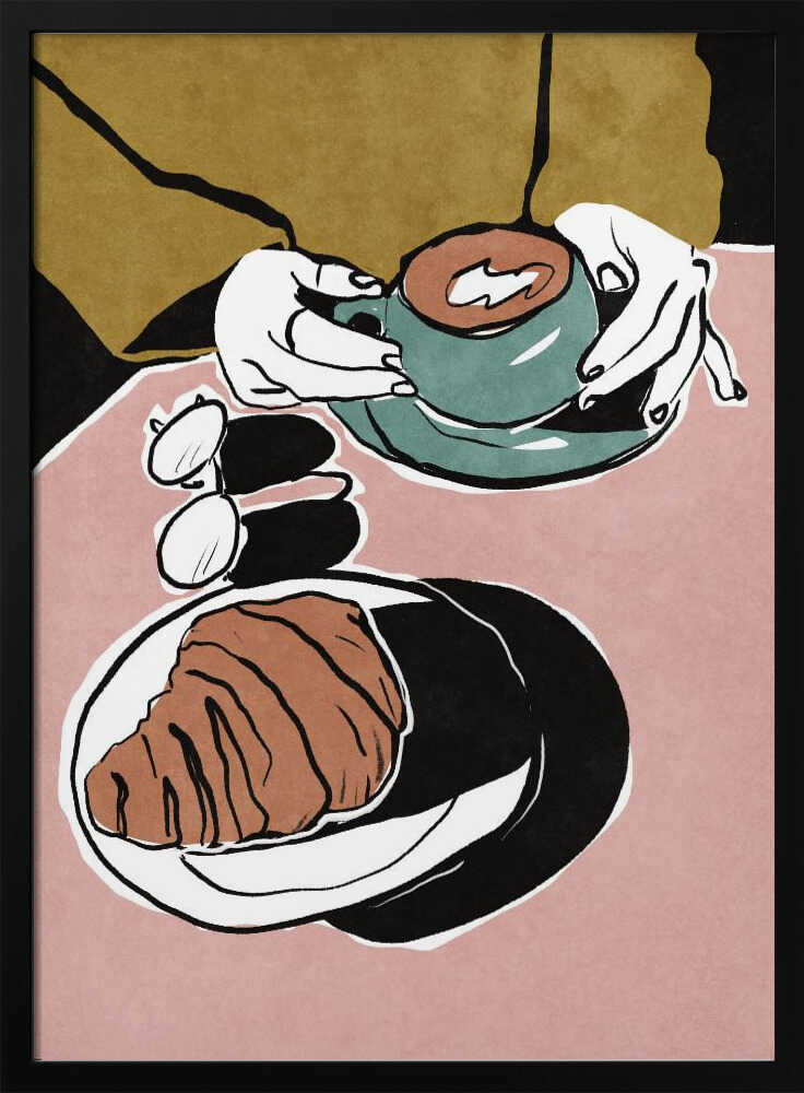 Croissant et café au lait Art Print UK — Abstract Calm Wall Art — Kitchen — Wall It All Prints