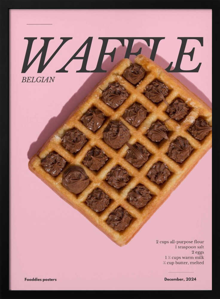 Sweet Chocolate Waffle Art Print UK — Food Vibrant Wall Art — Kitchen — Wall It All Prints