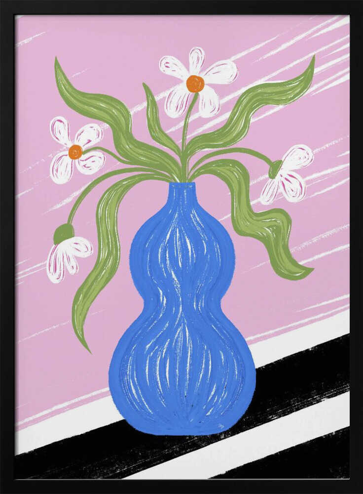 Abstract Floral Vase Art Print UK — Botanical Vibrant Wall Art — Kitchen — Wall It All Prints