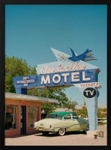 Blue Swallow Vintage Car Art Print UK — Vintage Vibrant Wall Art — Living Room — Wall It All Prints