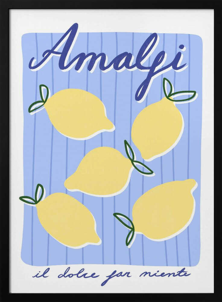 Lemon Bliss Amalfi Art Print UK — Abstract Vibrant Wall Art — Kitchen — Wall It All Prints
