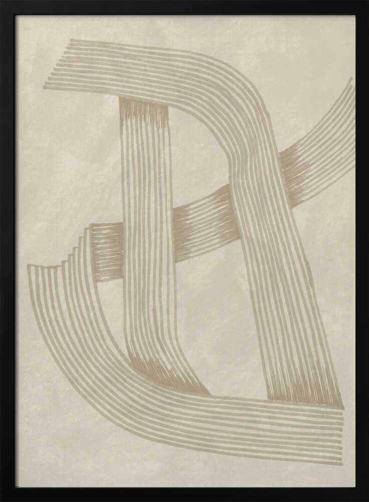 Woven Beige Lines Art Print UK — Abstract Minimal Wall Art — Office — Wall It All Prints