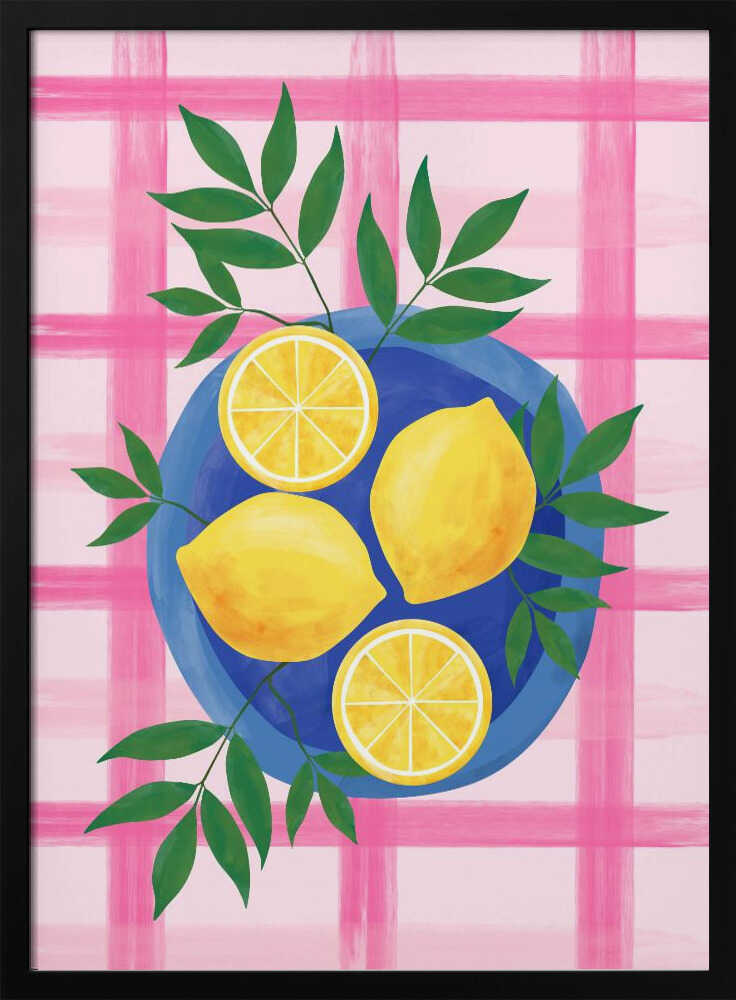 Fresh Lemons Blue Plate