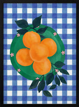 Gingham Oranges Plate