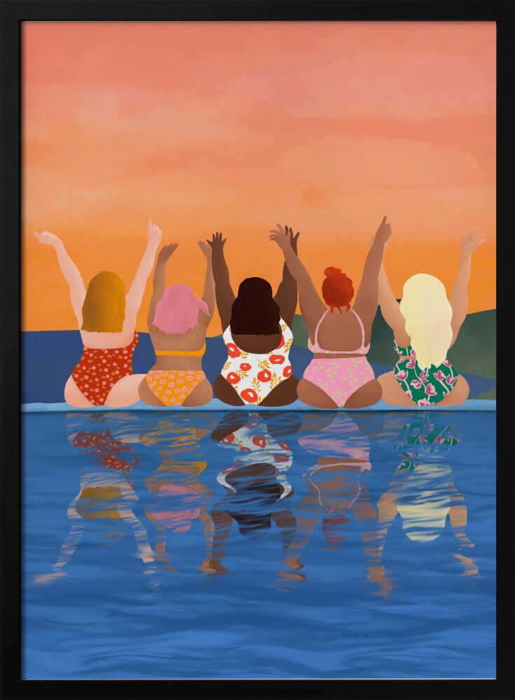 Summer Sunset Friends Art Print UK — Abstract Minimal Wall Art — Nursery — Wall It All Prints