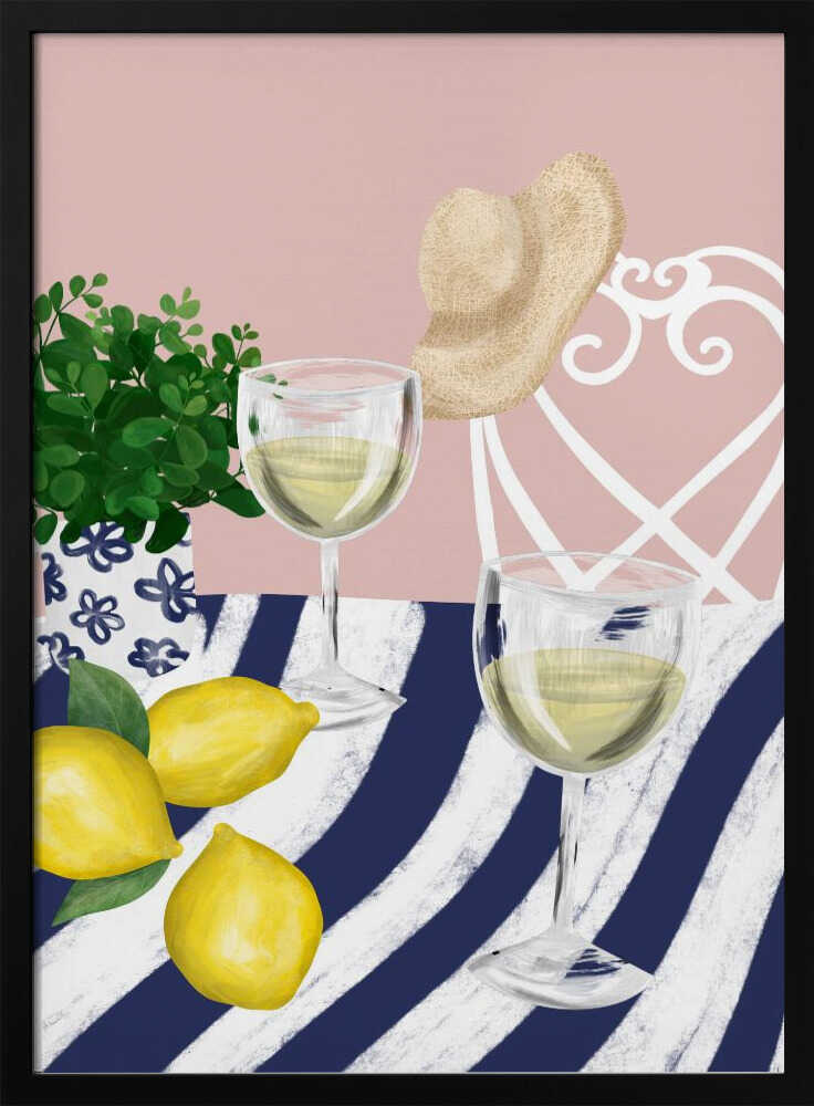 Summer Drinks and Lemons Art Print UK — Botanical Vibrant Wall Art — Kitchen — Wall It All Prints